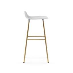 Normann Copenhagen Form Barstool - 75cm - White - Brass Legs Shell Colour: White, Leg Colour: Brass - thumbnail 3