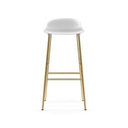 Normann Copenhagen Form Barstool - 75cm - White - Brass Legs Shell Colour: White, Leg Colour: Brass - thumbnail 2