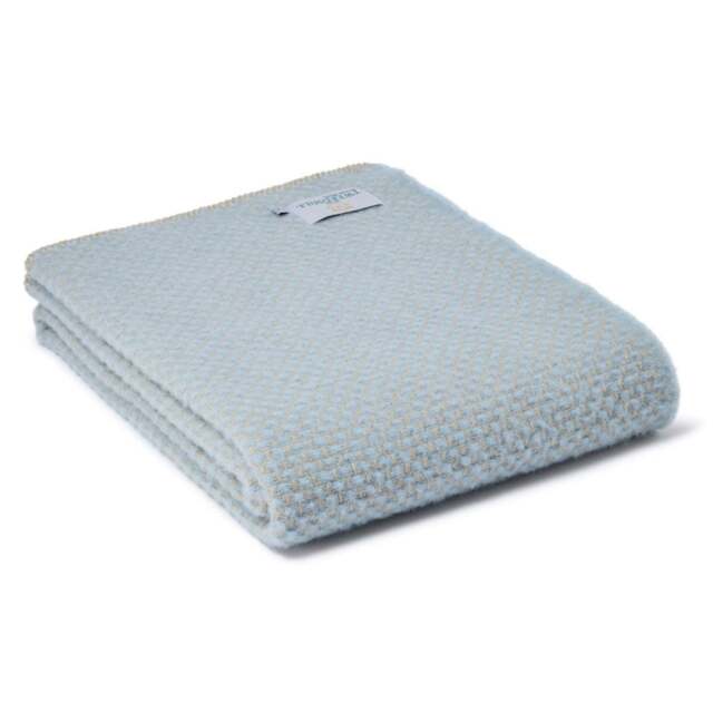 Tweedmill Textiles Twill Throw - Duck Egg & Oatmeal - image 1