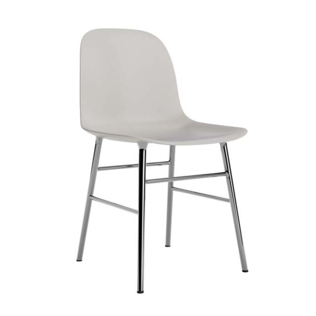 Normann Copenhagen Form Chair - Warm Grey - Chrome Legs Shell Colour: Warm Grey, Leg Colour: Chrome - image 1