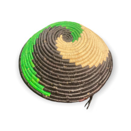 Senegal Wall Basket - Green/black 30x10cm - thumbnail 2