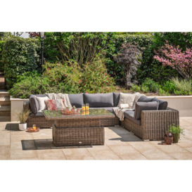 Luxury Rattan Garden Modular Sofa Set J in Brown - Mayfair- Bridgman - thumbnail 3