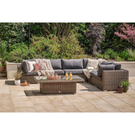 Luxury Rattan Garden Modular Sofa Set J in Brown - Mayfair- Bridgman - thumbnail 2