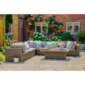Luxury Rattan Garden Modular Sofa Set L in Brown - Mayfair- Bridgman - thumbnail 3