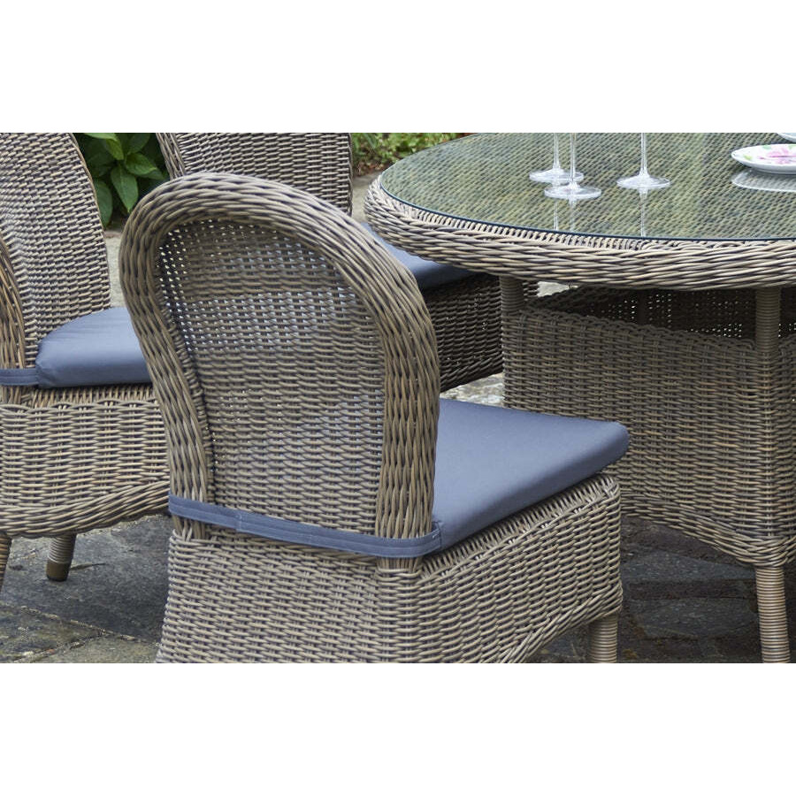 Round Rattan Garden Dining Table (110cm) with 4 Dining Chairs - Kensington - Bridgman - image 1