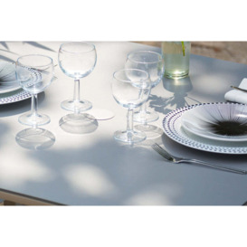 120cm Paris Volcano/Grey Round Garden Dining Table with 4 Volcano/Grey Stacking Armchairs - Bridgman - thumbnail 3