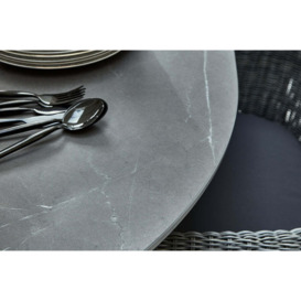 158cm Henley Porcelain Slate & Aluminium Oval Garden Dining Table with 6 Cliveden Dining Armchairs - Bridgman - thumbnail 2
