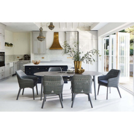 158cm Henley Porcelain Slate & Aluminium Oval Garden Dining Table with 6 Cliveden Dining Armchairs - Bridgman - thumbnail 1