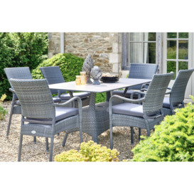 160cm Windsor Grey Rectangular Garden Dining Table - Bridgman - thumbnail 2