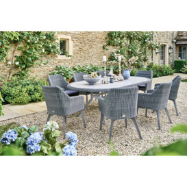 230cm Cliveden Oval Garden Dining Table with 8 Dining Armchairs - Bridgman - thumbnail 1