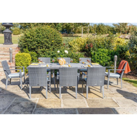240cm Hampstead Grey Rectangular Garden Dining Table - Bridgman - thumbnail 3
