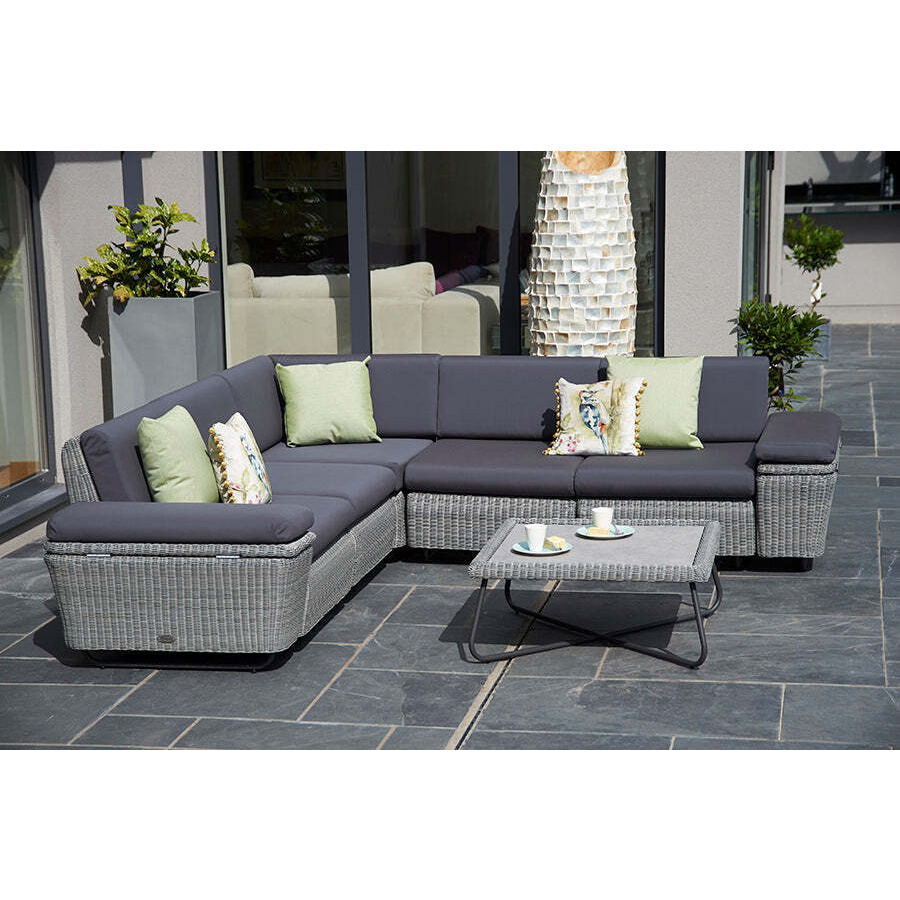 Rattan Garden Modular Sofa Set in Grey - N - Cliveden - Bridgman - image 1