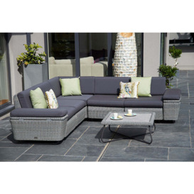 Rattan Garden Modular Sofa Set in Grey - N - Cliveden - Bridgman - thumbnail 1