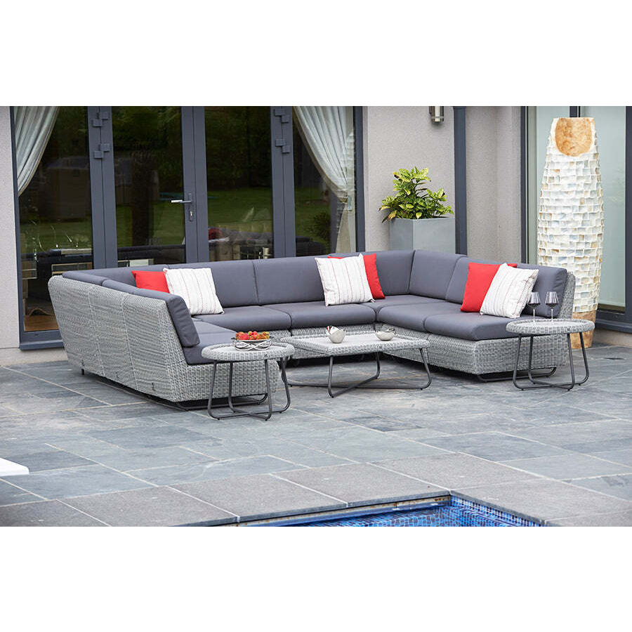 Rattan Garden Modular Sofa Set in Grey - O - Cliveden - Bridgman - image 1