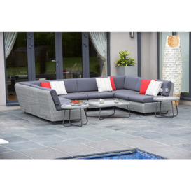 Rattan Garden Modular Sofa Set in Grey - O - Cliveden - Bridgman - thumbnail 1