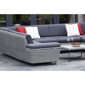 Rattan Garden Modular Sofa Set in Grey - O - Cliveden - Bridgman - thumbnail 2