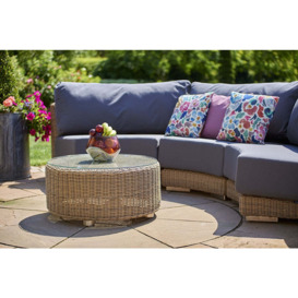 Curved Premium Rattan Garden Modular Sofa Set in Brown - B - Kensington- Bridgman - thumbnail 3