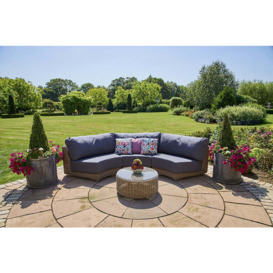 Curved Premium Rattan Garden Modular Sofa Set in Brown - B - Kensington- Bridgman - thumbnail 2