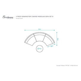 Curved Premium Rattan Garden Modular Sofa Set in Brown - B - Kensington- Bridgman - thumbnail 7