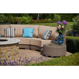 Curved Premium Rattan Garden Modular Sofa Set in Brown - B - Kensington- Bridgman - thumbnail 1