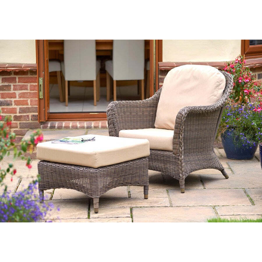 Marlow Lounge Garden Armchair with Modular Footstool - Bridgman - image 1