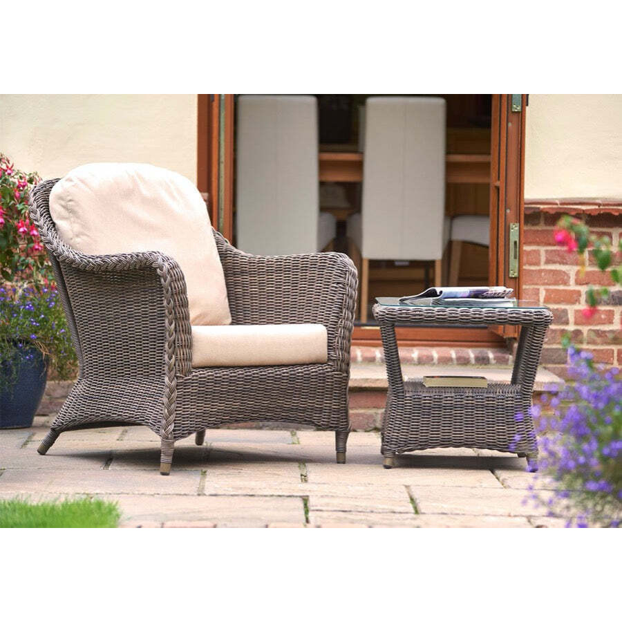 Marlow Lounge Armchair with Square Side Garden Table - Bridgman - image 1