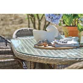 Luxury Oval Rattan Garden Dining Table (230cm) with 12 Dining Chairs - Mayfair- Bridgman - thumbnail 2