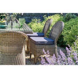 Luxury Rectangular Rattan Garden Dining Table (160cm) with 6 Dining Chairs - Mayfair- Bridgman - thumbnail 3