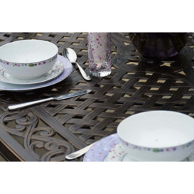 214cm Sorrento Rectangular Garden Dining Table with 6 Stacking Armchairs - Bridgman - thumbnail 2