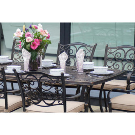 214cm Sorrento Rectangular Garden Dining Table with 8 Stacking Armchairs - Bridgman - thumbnail 3