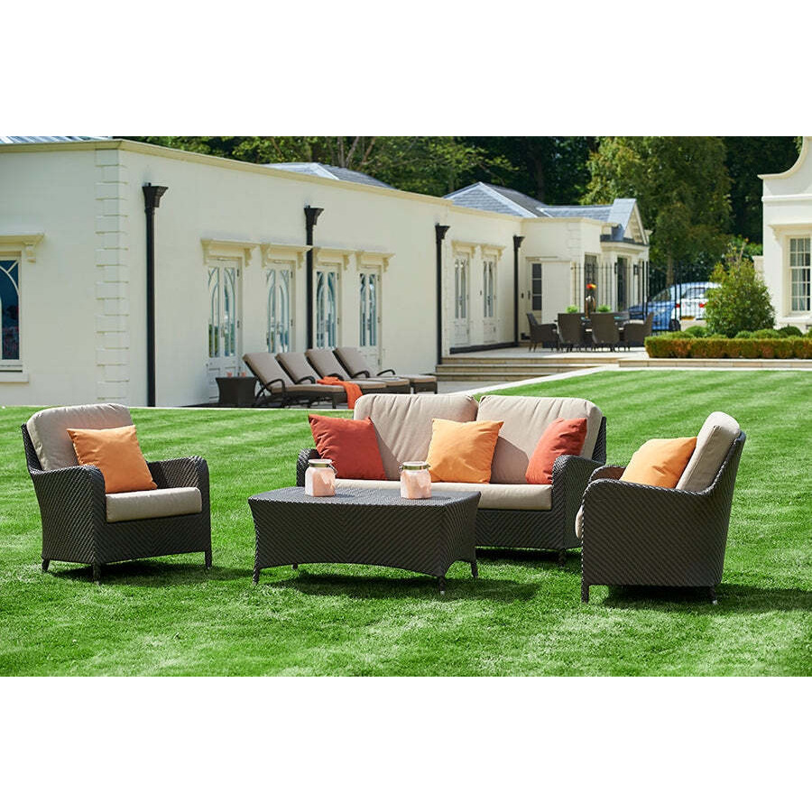 Rattan Garden Sofa with 2 Lounge Armchairs & Coffee Table in Bronze - Windsor - Bridgman - image 1