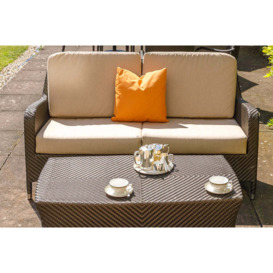 Rattan Garden Sofa with 2 Lounge Armchairs & Coffee Table in Bronze - Windsor - Bridgman - thumbnail 3