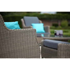Kensington High Back Garden Sofa with 2 Lounge Armchairs, Footstool & Rectangular Coffee Table - Bridgman - thumbnail 3