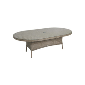 Oval Rattan Garden Dining Table (230cm) with 8 Dining Chairs - Kensington - Bridgman - thumbnail 2