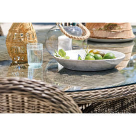 Luxury Round Rattan Garden Dining Table (170cm) with 8 Dining Chairs - Mayfair- Bridgman - thumbnail 2