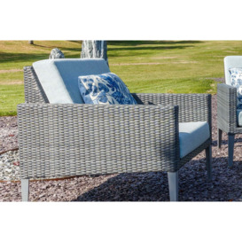 Rattan Garden Sofa & 2 Lounge Armchairs & Coffee Table in Grey - Hampstead - Bridgman - thumbnail 2