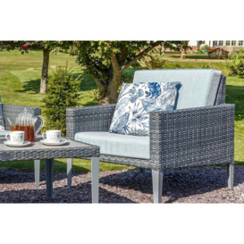Rattan Garden Sofa & 2 Lounge Armchairs & Coffee Table in Grey - Hampstead - Bridgman - thumbnail 3