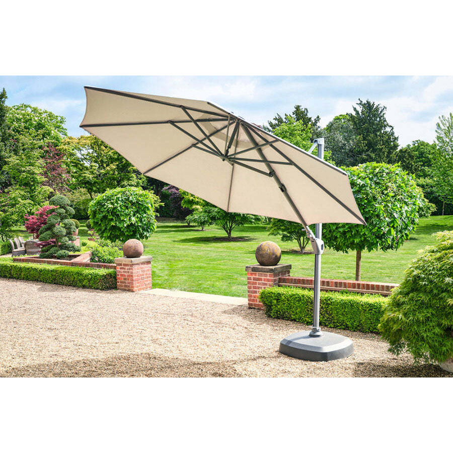 Siesta 3.5m Cantilever Grey Parasol with Anthracite Wheel Base - image 1