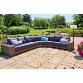 Kensington Curved Rattan Garden Modular Sofa Set F (Without Coffee Tables) - thumbnail 1