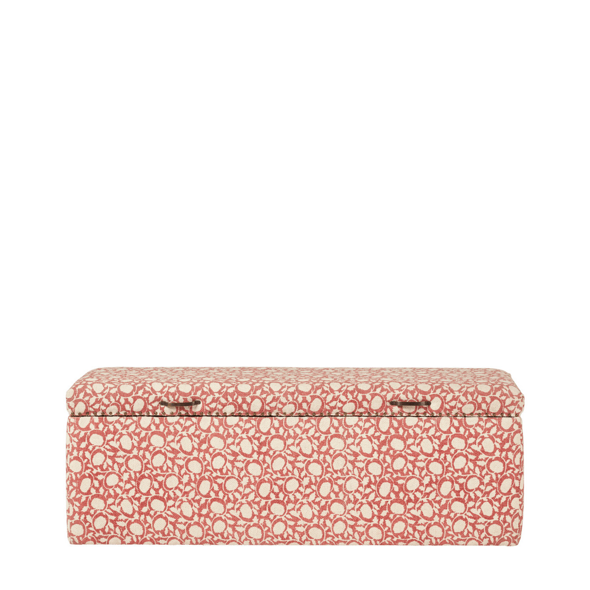 OKA, Mekar Upholstered Trunk - Washed Rust, Trunks, Cotton/Wood