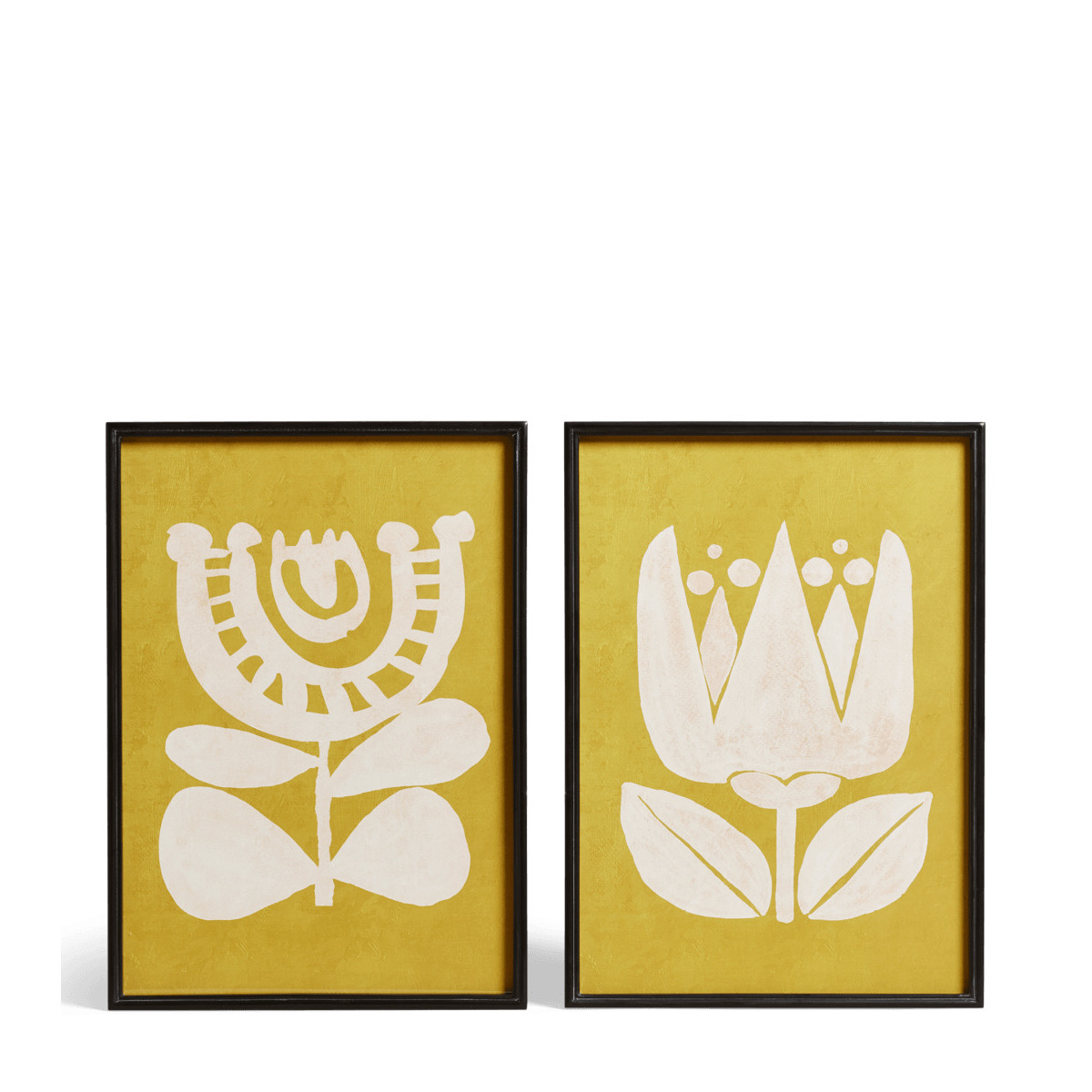 OKA, Pair of Eferi Prints - Ochre, Wall Prints, Wood