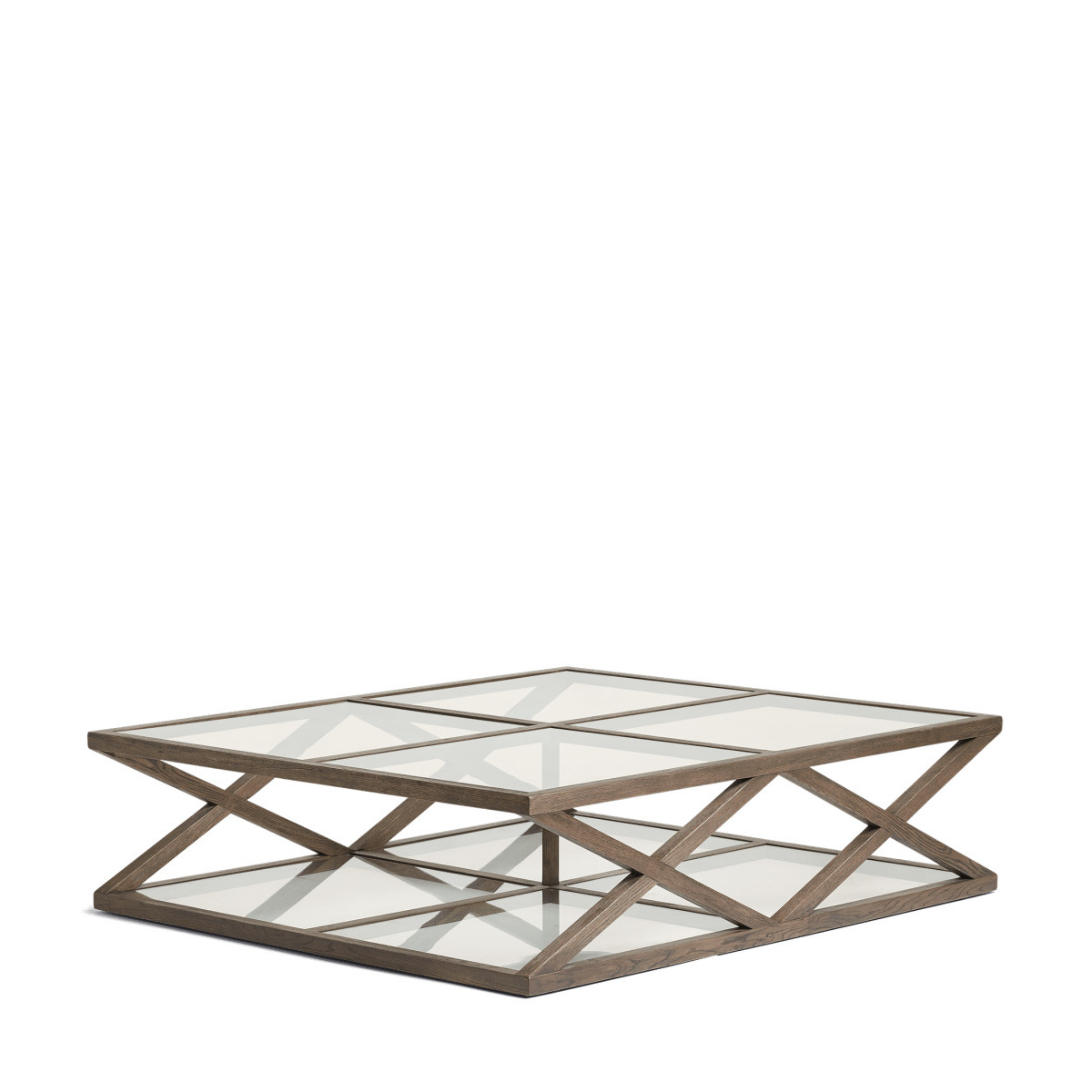 OKA, Marylebone Coffee Table, Large - Espresso, Coffee Tables, Glass/Oak Wood
