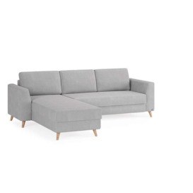 Sofa bed 140 in light grey - BRUNO - thumbnail 1