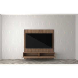 Contemporary Slatted TV Stand in Natural Oak | Fits TVs up to 65 - thumbnail 2
