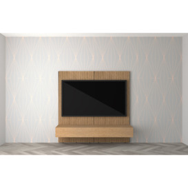 Contemporary Slatted TV Stand in Natural Oak | Fits TVs up to 65 - thumbnail 1