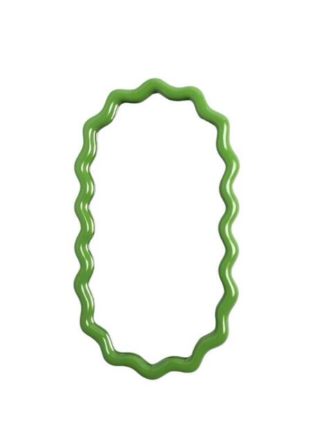 Wavy Mirror in Green Oval - image 1