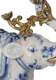 The Porcelain Elephant Candle Holder- Blue - thumbnail 5