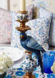 Blue Parrot Decorative Tall Candle Holder- 40 Cm Right - thumbnail 5