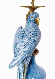 Enamelled Pretty Polly Parrot Candlestick - Left - thumbnail 4