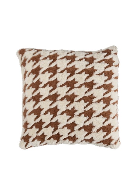 Valentina Houndstooth Cushion Cover - Brown - image 1